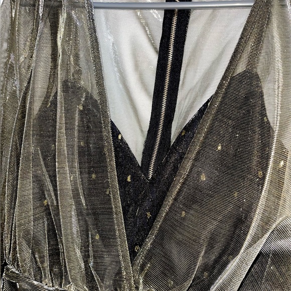 Midi Dress - Black and Gold - Size L - Picture 2 of 4